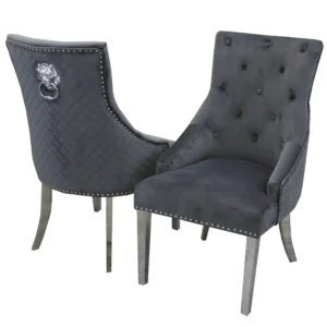 Bentley Velvet lion Knocker Dining Chair